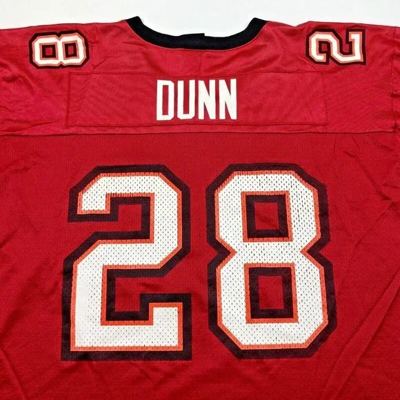 Tampa Bay Buccaneers Warrick Dunn 28 Red Football Jersey Mens Size 2XL NFL - Picture 7 of 12